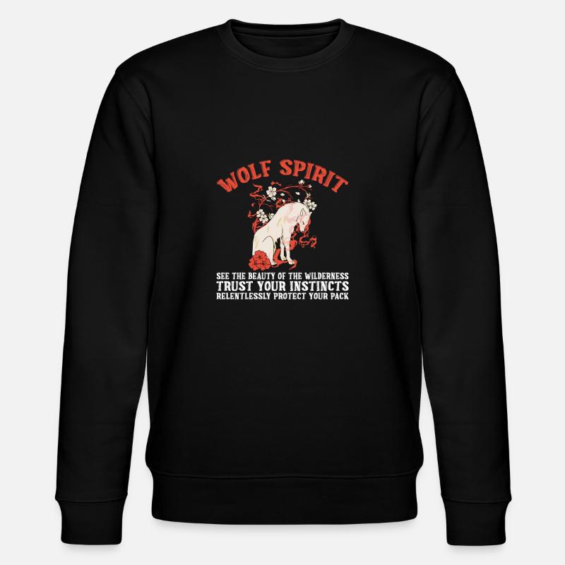 Wolf Geschenke Wolf Liebhaber - Stanley/Stella Unisex Bio-Sweatshirt CHANGER - Schwarz