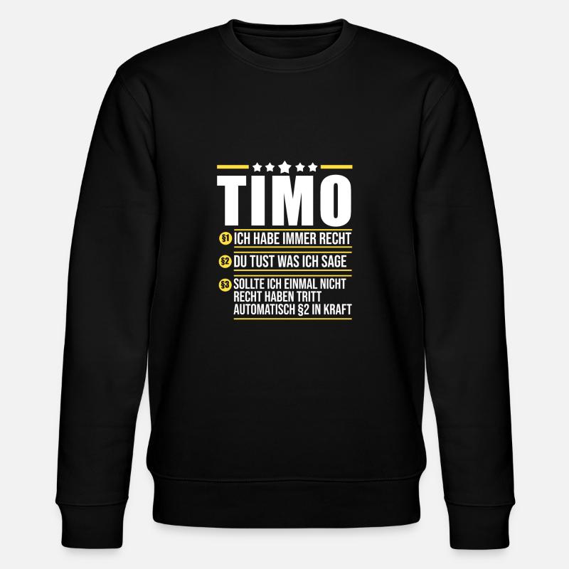 Timo - Stanley/Stella Unisex Bio-Sweatshirt CHANGER  - Schwarz