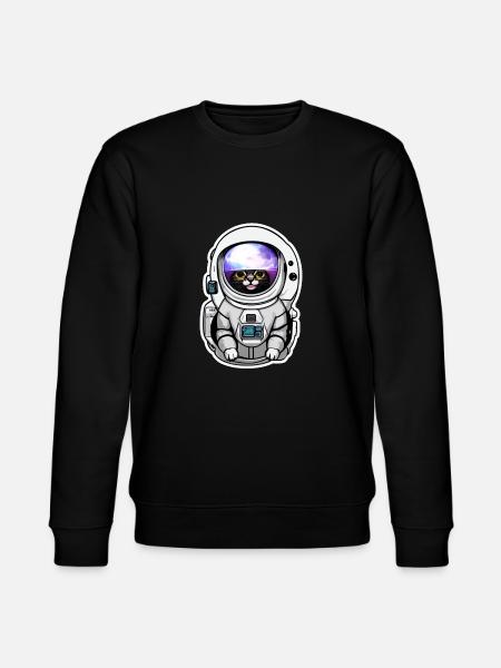 chat astronaute dans l espace - Sweat bio CHANGER Stanley/Stella Unisexe - noir