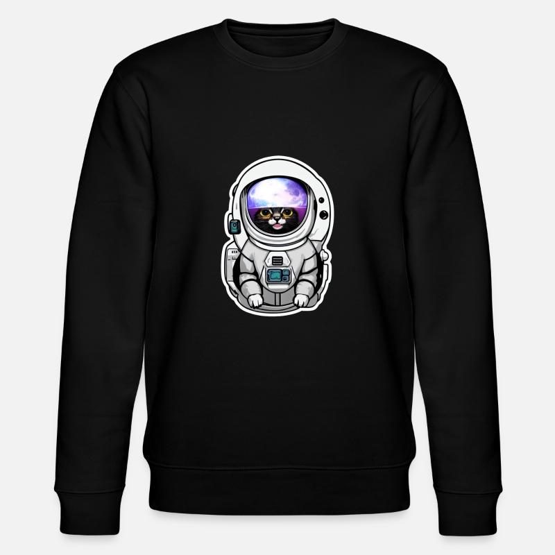chat astronaute dans l espace - Sweat bio CHANGER Stanley/Stella Unisexe - noir
