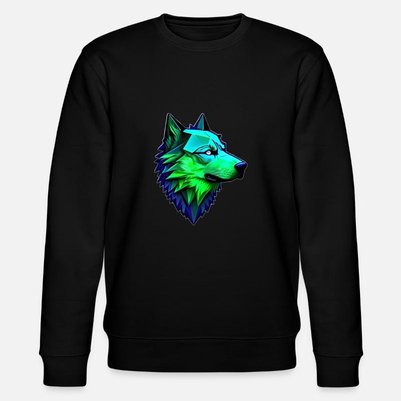 loup forme polygonale - Sweat bio CHANGER Stanley/Stella Unisexe - noir