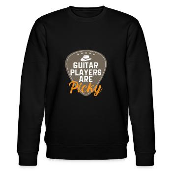 Gitarre Musik Gitarisst Gitarren Spruch - Stanley/Stella Unisex Bio-Sweatshirt CHANGER  - Schwarz - Vorne - Nik (191cm) & Marisol (170cm)