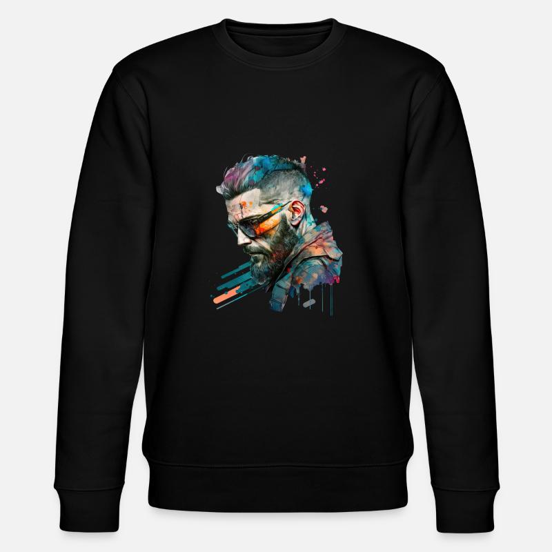 Cyber dystopic No102 - Stanley/Stella Unisex Bio-Sweatshirt CHANGER  - Schwarz