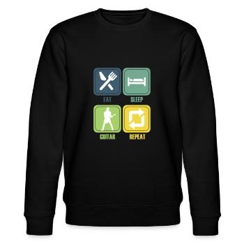 Gitarre Musik Gitarisst Gitarren Spruch - Stanley/Stella Unisex Bio-Sweatshirt CHANGER  - Schwarz - Vorne - Nik (191cm) & Marisol (170cm)