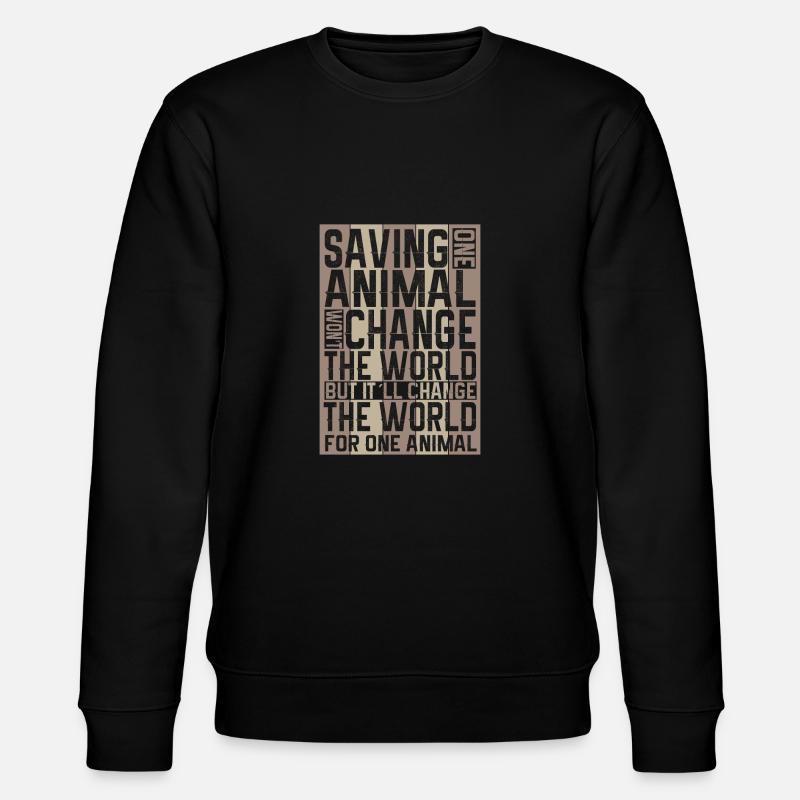 Vegan Fleischlos Tierlieb & Veganer - Stanley/Stella Unisex Bio-Sweatshirt CHANGER  - Schwarz