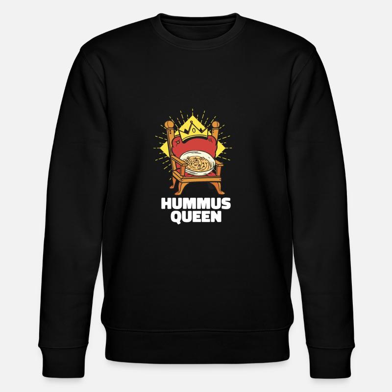 Funny Hummus Chickpeas Queen - Stanley/Stella CHANGER Unisex Organic Sweatshirt - black