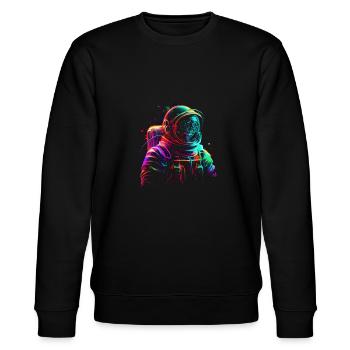 Outer Space Line Art Bunte Spaß Spaceman - Stanley/Stella Unisex Bio-Sweatshirt CHANGER  - Schwarz - Vorne - Nik (191cm) & Marisol (170cm)