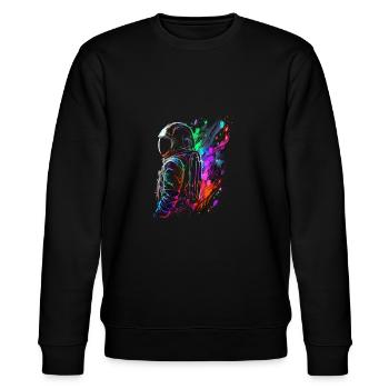Outer Space Splash Art Bunte Spaß Spaceman - Stanley/Stella Unisex Bio-Sweatshirt CHANGER  - Schwarz - Vorne - Nik (191cm) & Marisol (170cm)