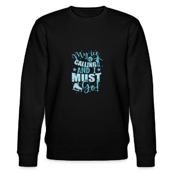 My Ice is calling and I must Go Eisbahn - Stanley/Stella Unisex Bio-Sweatshirt CHANGER  - Schwarz - Vorne - Nik (191cm) & Marisol (170cm)