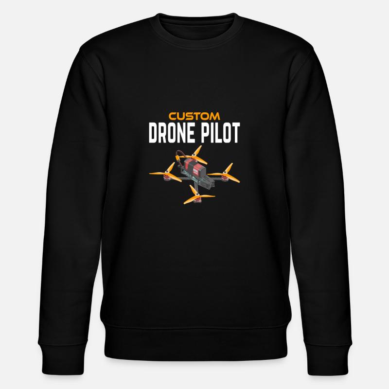 Custom Drone Pilot - Stanley/Stella CHANGER Unisex Organic Sweatshirt - black