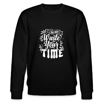 Waste time - Stanley/Stella Unisex Bio-Sweatshirt CHANGER  - Schwarz - Vorne - Nik (191cm) & Marisol (170cm)