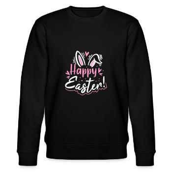 Happy Easter! - Stanley/Stella Unisex Bio-Sweatshirt CHANGER  - Schwarz - Vorne - Nik (191cm) & Marisol (170cm)