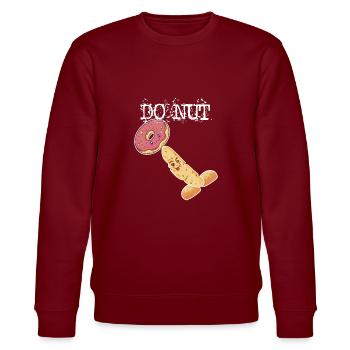 Do Nut Donut Lustiger Dad Joke Vulgär - Stanley/Stella Unisex Bio-Sweatshirt CHANGER  - Burgunderrot - Vorne - Nik (191cm) & Marisol (170cm)
