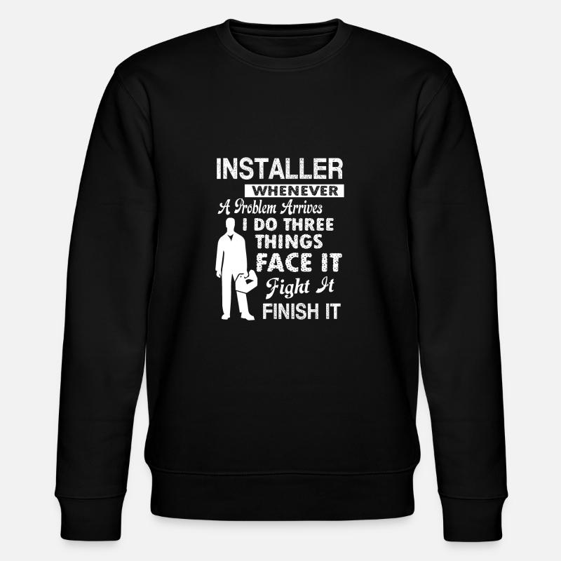Installer Installer Solves Problem - Stanley/Stella CHANGER Unisex Organic Sweatshirt - black