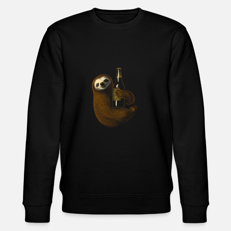 paresseux étreignant une bière - Sweat bio CHANGER Stanley/Stella Unisexe - noir