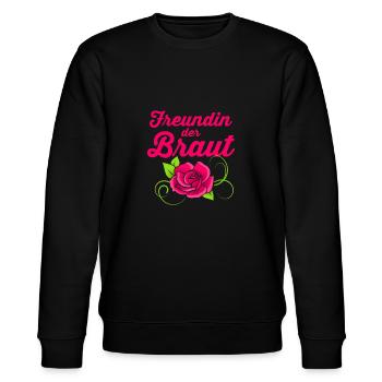 Freundin der Braut Rose Geschenk Hochzeit - Stanley/Stella Unisex Bio-Sweatshirt CHANGER  - Schwarz - Vorne - Nik (191cm) & Marisol (170cm)