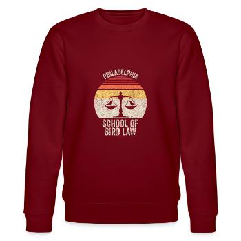Vintage Retro Philadelphia Schule des Vogelrechts - Stanley/Stella Unisex Bio-Sweatshirt CHANGER  - Burgunderrot - Vorne - Nik (191cm) & Marisol (170cm)
