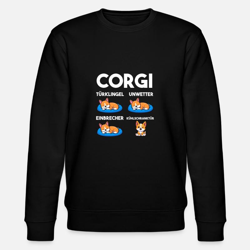Hund Corgi - Stanley/Stella Unisex Bio-Sweatshirt CHANGER  - Schwarz