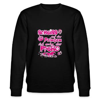Scheiß auf den Prinzen, ich nehm' das Pferd - Stanley/Stella Unisex Bio-Sweatshirt CHANGER  - Schwarz - Vorne - Nik (191cm) & Marisol (170cm)