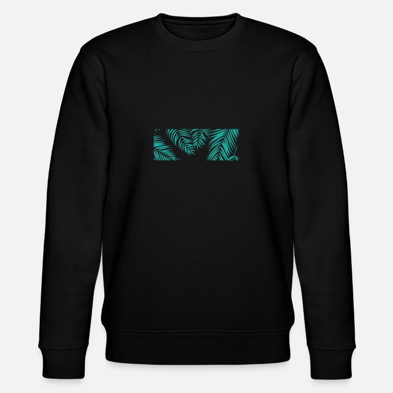 Palmenblätter Baum Urlaub Strand - Stanley/Stella Unisex Bio-Sweatshirt CHANGER  - Schwarz