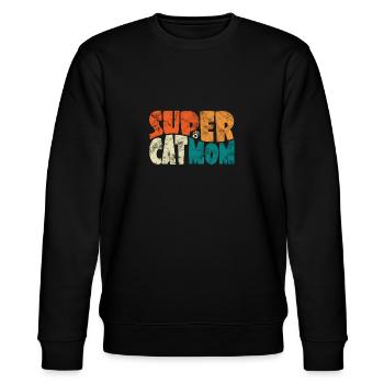 Super Cat Mom pour la meilleure maman chat jamais rétro - Sweat bio CHANGER Stanley/Stella Unisexe - noir - Devant - Nik (191cm) & Marisol (170cm)