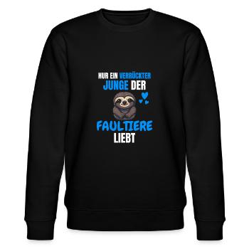 Tropisches Tier Lustiges Jungen Geschenk Faultier - Stanley/Stella Unisex Bio-Sweatshirt CHANGER  - Schwarz - Vorne - Nik (191cm) & Marisol (170cm)