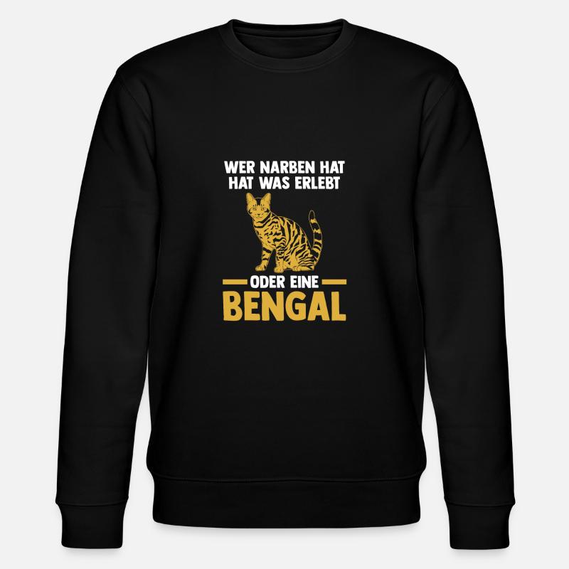 Katze Bengalkatze - Stanley/Stella Unisex Bio-Sweatshirt CHANGER  - Schwarz