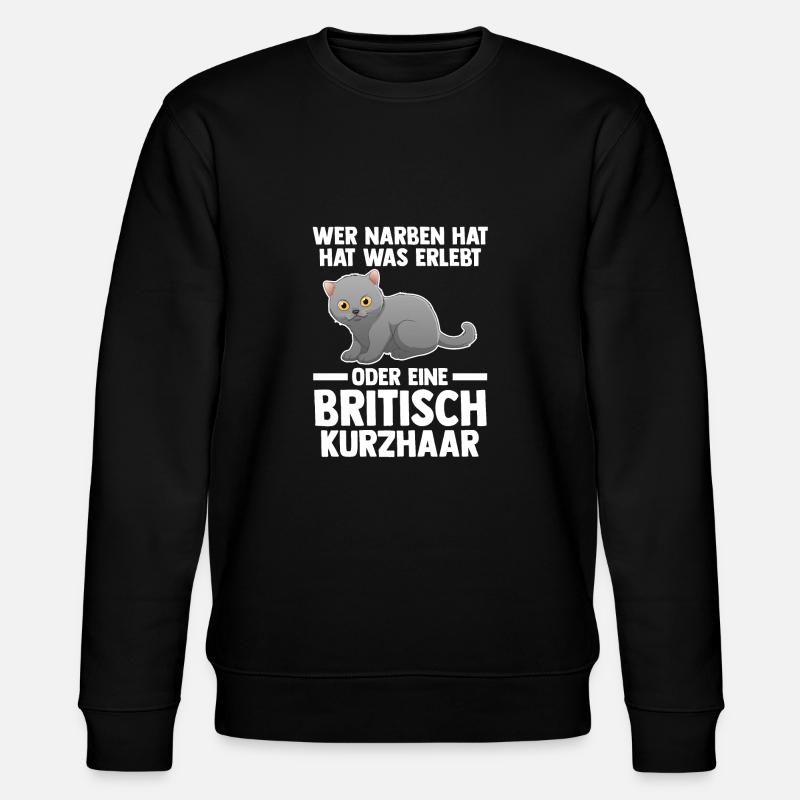 Britisch Kurzhaar Katze - Stanley/Stella Unisex Bio-Sweatshirt CHANGER  - Schwarz