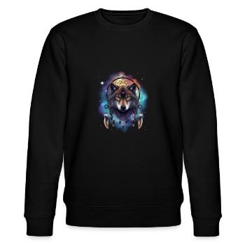 Wolf Galaxy Dream Catcher Plumes spirituelles Wolf - Sweat bio CHANGER Stanley/Stella Unisexe - noir - Devant - Nik (191cm) & Marisol (170cm)