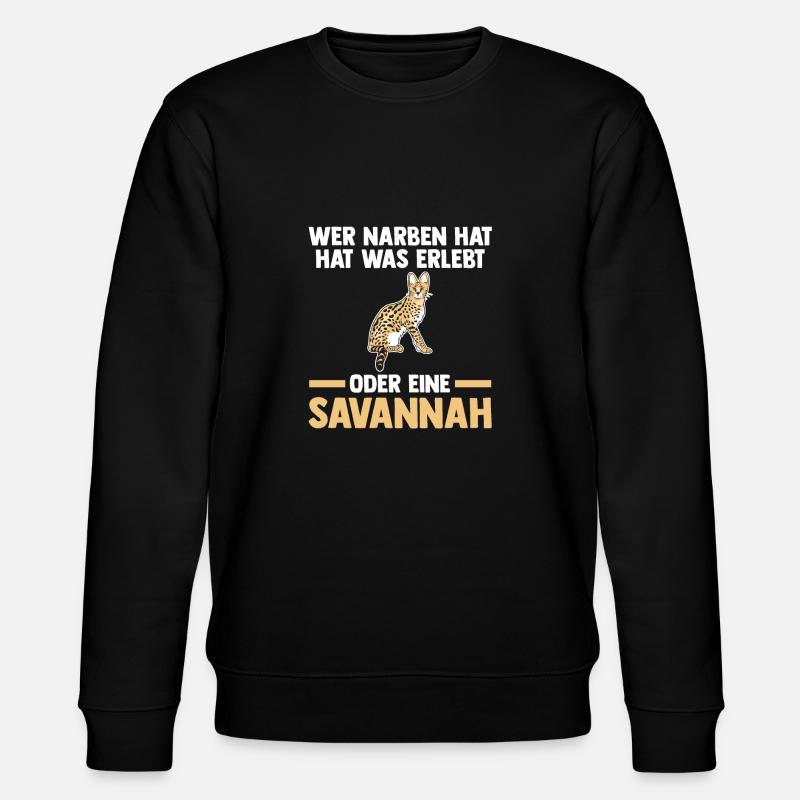 Savannah Katze - Stanley/Stella Unisex Bio-Sweatshirt CHANGER  - Schwarz