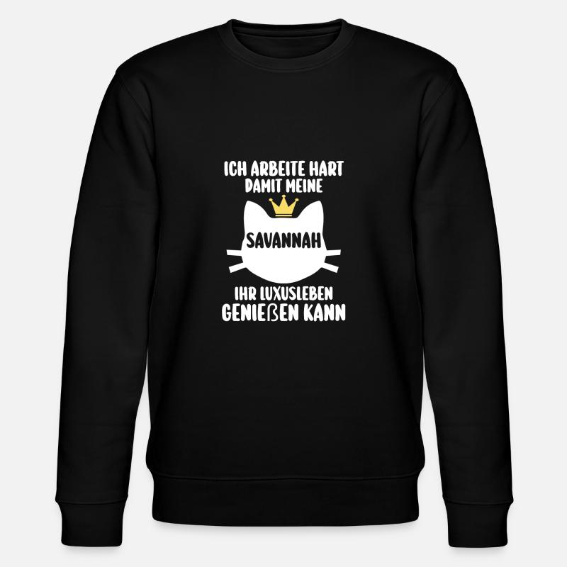 Savannah Katze - Stanley/Stella Unisex Bio-Sweatshirt CHANGER  - Schwarz