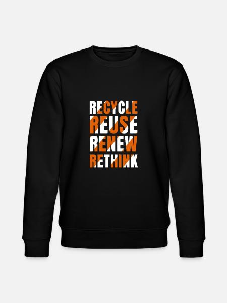 Recycle Reuse Renew Rethink - Stanley/Stella CHANGER Unisex Organic Sweatshirt - black