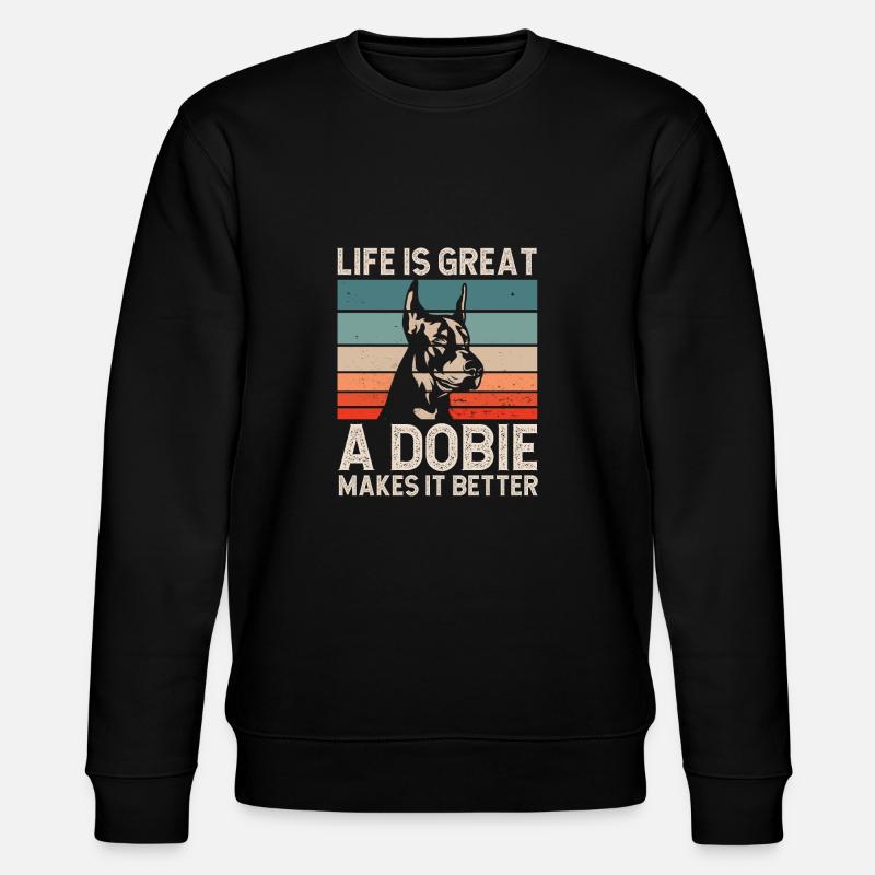 Doberman Pinscher Chien Dobie - Sweat bio CHANGER Stanley/Stella Unisexe - noir