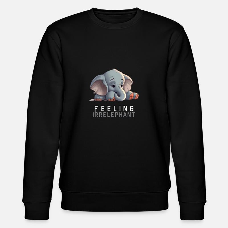 Lustiger Wortwitz irrelevant - Elephant - Stanley/Stella Unisex Bio-Sweatshirt CHANGER  - Schwarz