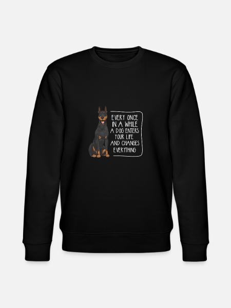 Doberman Pinscher Dog Dobie - Stanley/Stella CHANGER Unisex Organic Sweatshirt - black
