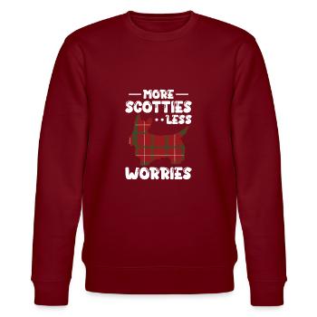 Scottish Terrier Scottie Hund - Stanley/Stella Unisex Bio-Sweatshirt CHANGER  - Burgunderrot - Vorne - Nik (191cm) & Marisol (170cm)