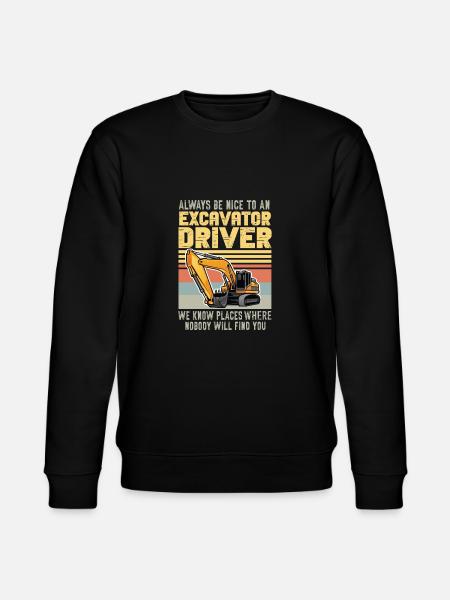 Lustiger Bagger Spruch für Baggerfahrer - Stanley/Stella Unisex Bio-Sweatshirt CHANGER  - Schwarz