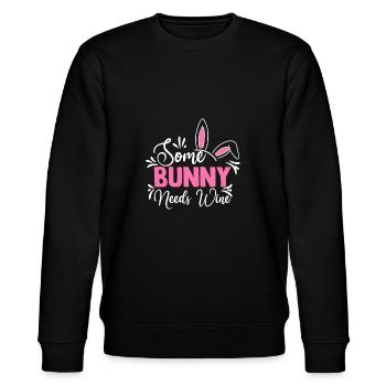Some Bunny Needs Wine - Stanley/Stella Unisex Bio-Sweatshirt CHANGER  - Schwarz - Vorne - Nik (191cm) & Marisol (170cm)