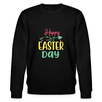 Happy Easter Day - Stanley/Stella Unisex Bio-Sweatshirt CHANGER  - Schwarz - Vorne - Nik (191cm) & Marisol (170cm)