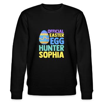Offical Easter Egg Hunter Sophia - Stanley/Stella Unisex Bio-Sweatshirt CHANGER  - Schwarz - Vorne - Nik (191cm) & Marisol (170cm)