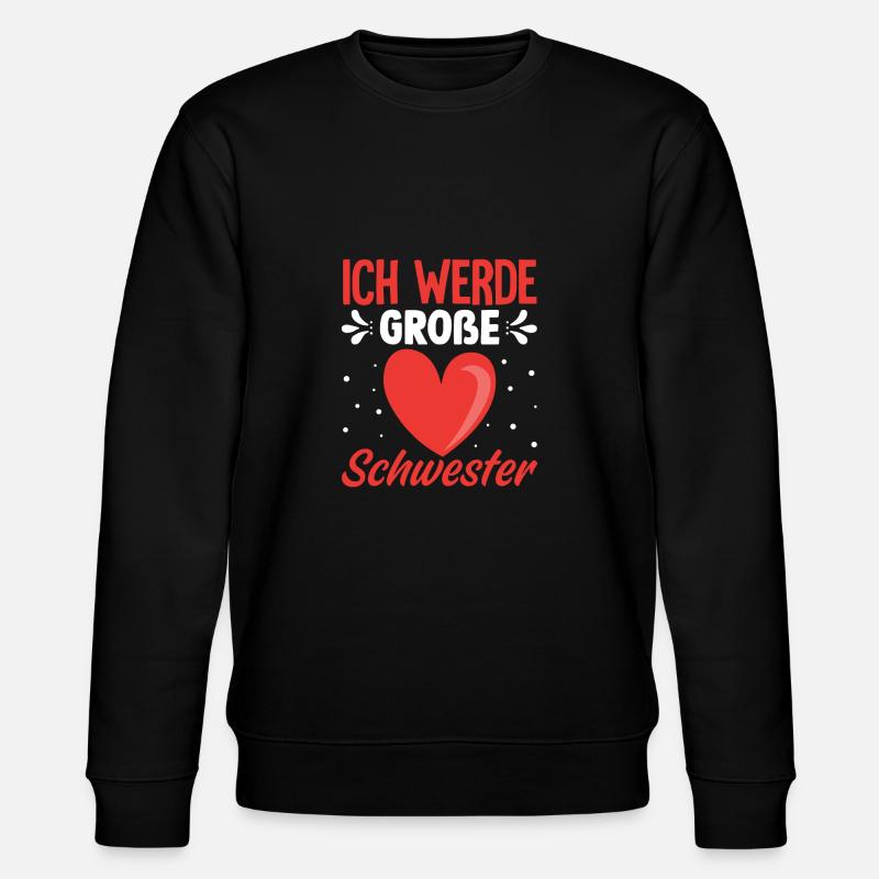 Ich werde große Schwester - Stanley/Stella Unisex Bio-Sweatshirt CHANGER - Schwarz