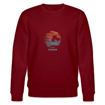 Cancun Mexique Cool Souvenir Vacances Artistique - Sweat bio CHANGER Stanley/Stella Unisexe - bordeaux - Devant - Nik (191cm) & Marisol (170cm)
