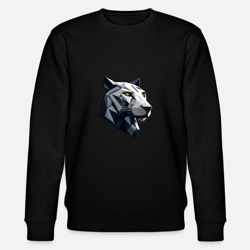 Minimalistischer Panther - Stanley/Stella Unisex Bio-Sweatshirt CHANGER  - Schwarz