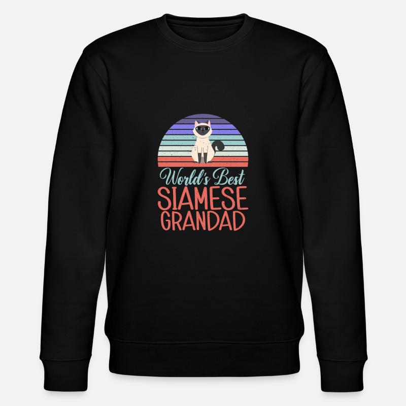 Siamesische Katze Geschenke - Stanley/Stella Unisex Bio-Sweatshirt CHANGER  - Schwarz