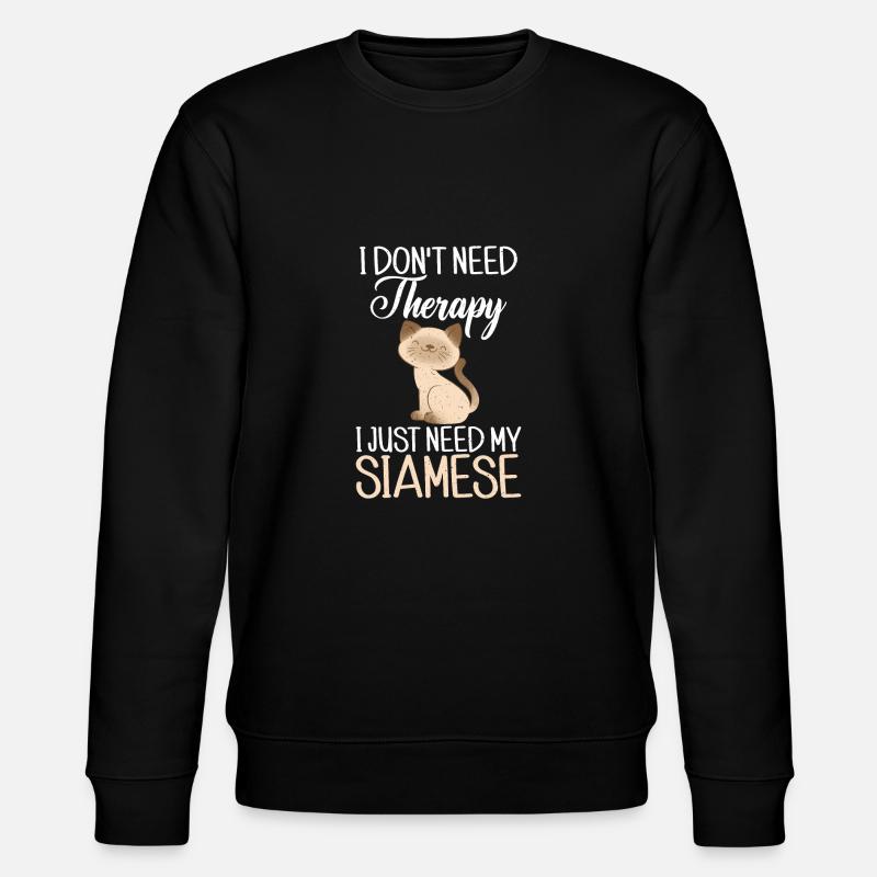 Siamesische Katze Geschenke - Stanley/Stella Unisex Bio-Sweatshirt CHANGER  - Schwarz
