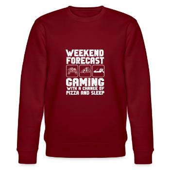 Gamer Geschenk Gaming Spruch für Zocker - Stanley/Stella Unisex Bio-Sweatshirt CHANGER  - Burgunderrot - Vorne - Nik (191cm) & Marisol (170cm)