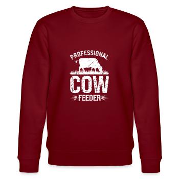 Professional cow feeding - Stanley/Stella CHANGER Unisex Organic Sweatshirt - burgundy - Front - Nik (191cm) & Marisol (170cm)