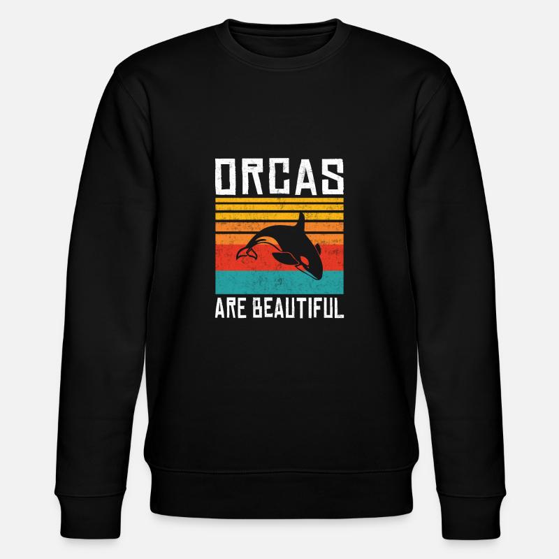 Orca Whale Gifts - Stanley/Stella CHANGER Unisex Organic Sweatshirt - black