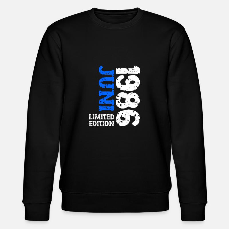1986 Juni Limited Edition Geburtstag Geschenk - Stanley/Stella Unisex Bio-Sweatshirt CHANGER  - Schwarz