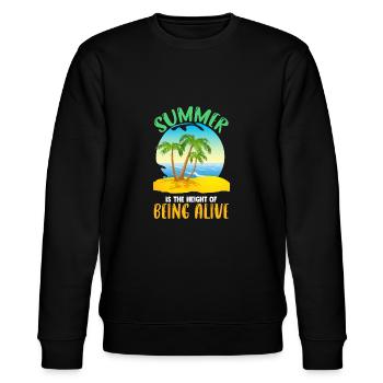 Der Sommer ist der Höhepunkt des Lebens - Stanley/Stella Unisex Bio-Sweatshirt CHANGER  - Schwarz - Vorne - Nik (191cm) & Marisol (170cm)